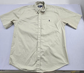 Polo Ralph Lauren Men's Khaki Short Sleeve Button-Down Shirt Size L