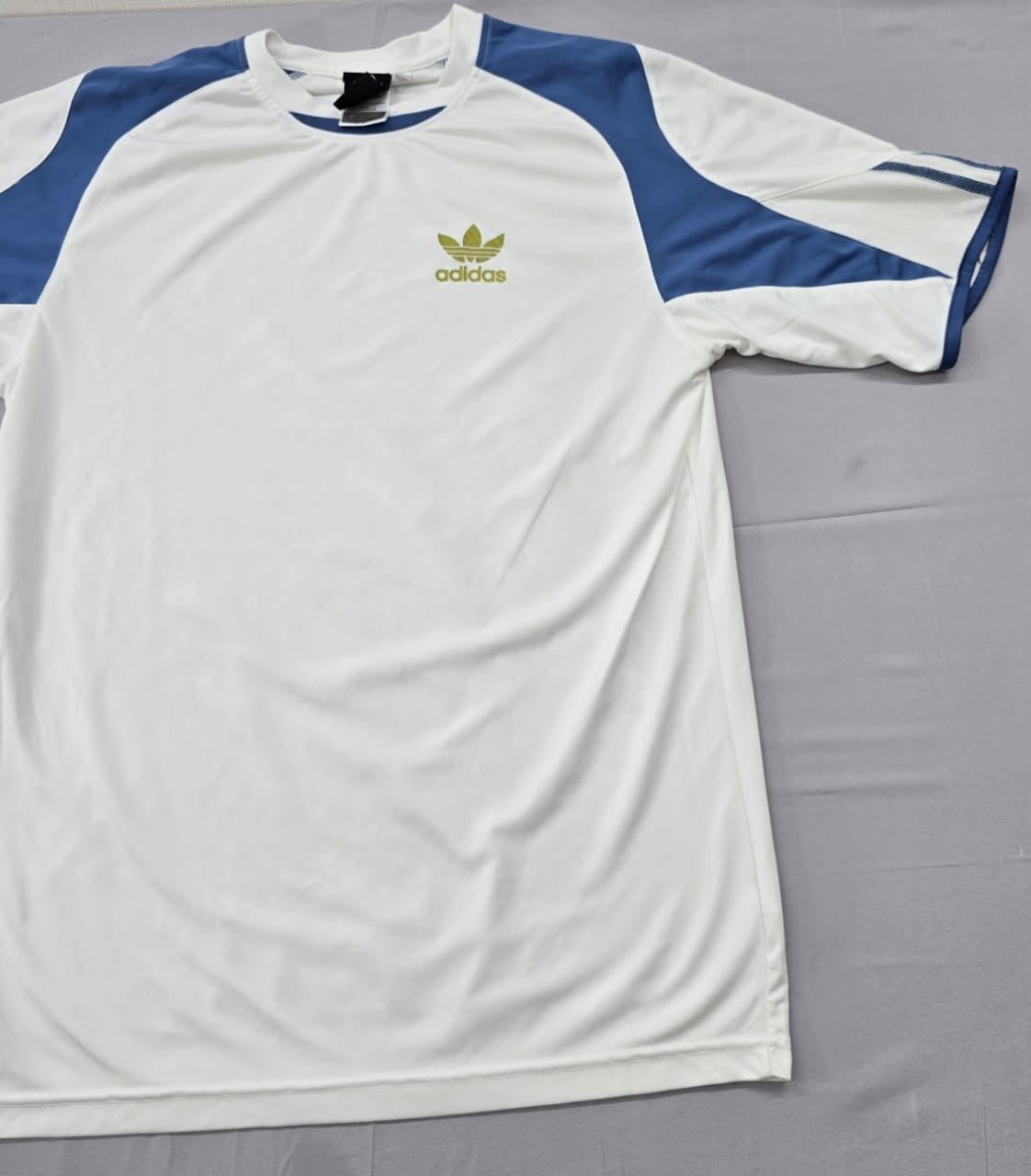 Adidas Men's White Striped Soccer Jersey XL Short Sleeve