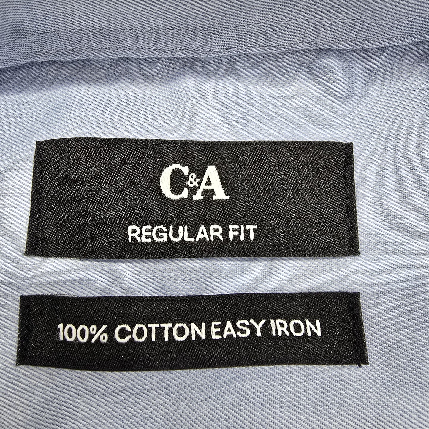 C&A Light Blue Cotton Dress Shirt M 39/40 Reg Fit Easy Iron