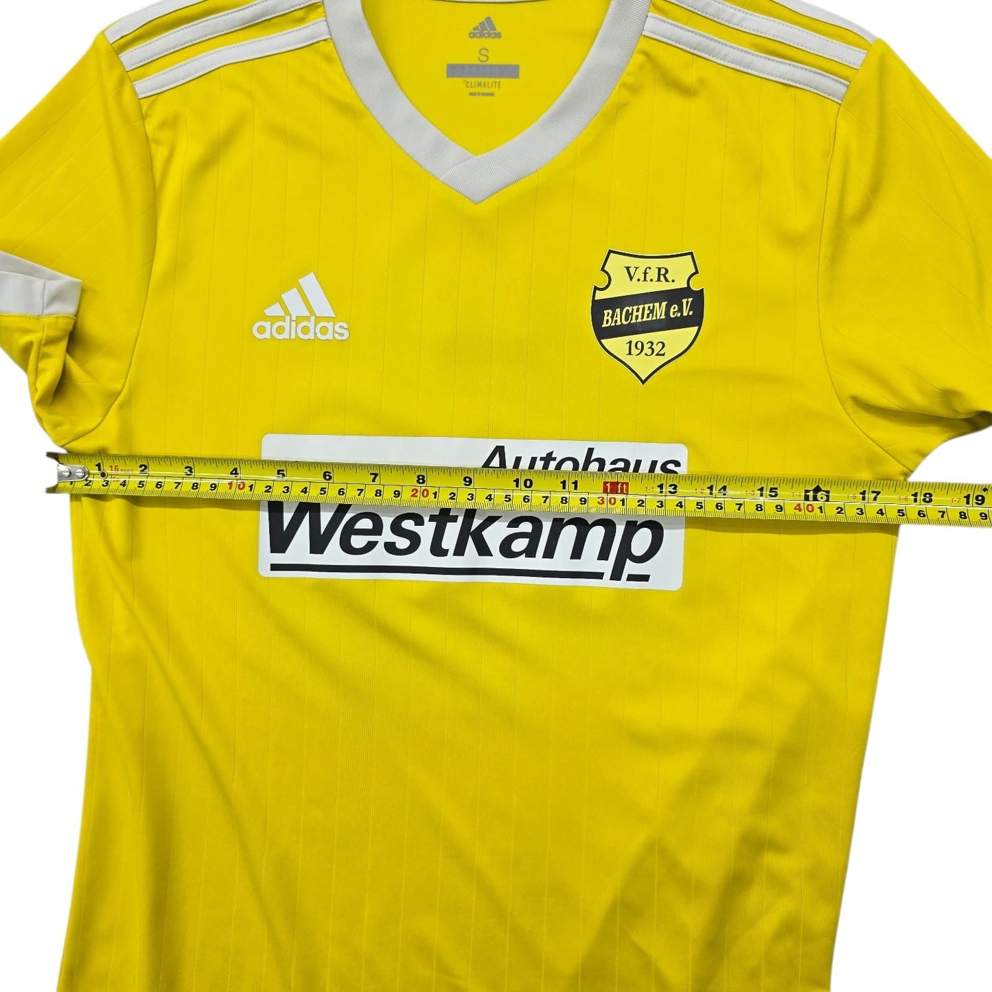 Adidas Men's Yellow Soccer Jersey Size S V-Neck Climalite