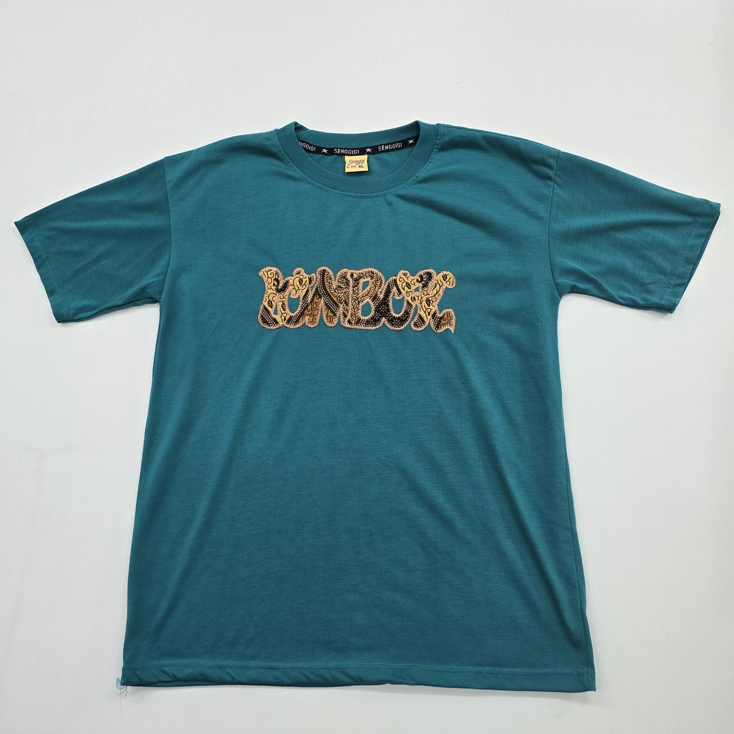 Senggigi Men Teal Graphic Print T-Shirt Size XL Regular Cotton