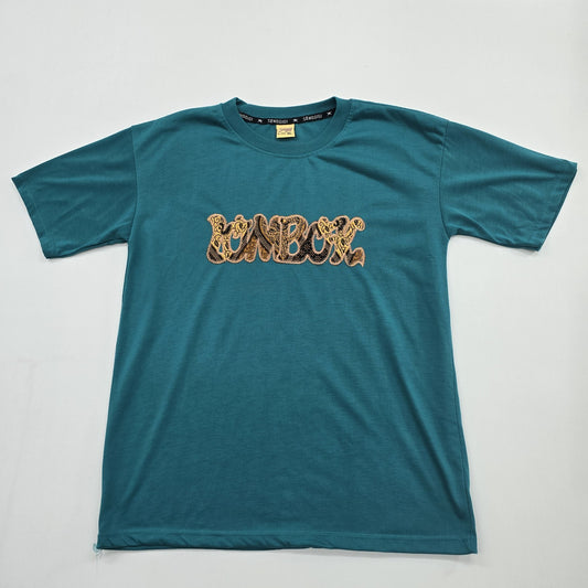 Senggigi Men Teal Graphic Print T-Shirt Size XL Regular Cotton