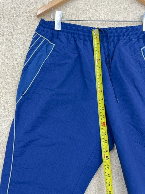 Adidas Men's Blue Track Pants Size 5 Drawcord Zip Pockets Tapered