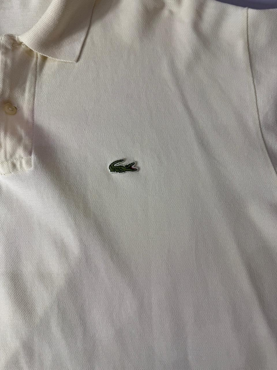 Lacoste Men's Polo Shirt Cream Short Sleeve Crocodile Logo Top 2XL