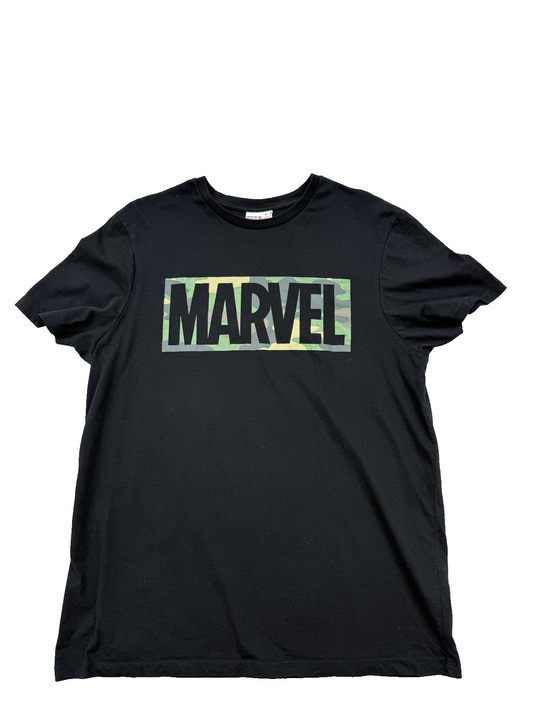 Primark Marvel Camo Black Cotton T-Shirt XL Short Sleeve