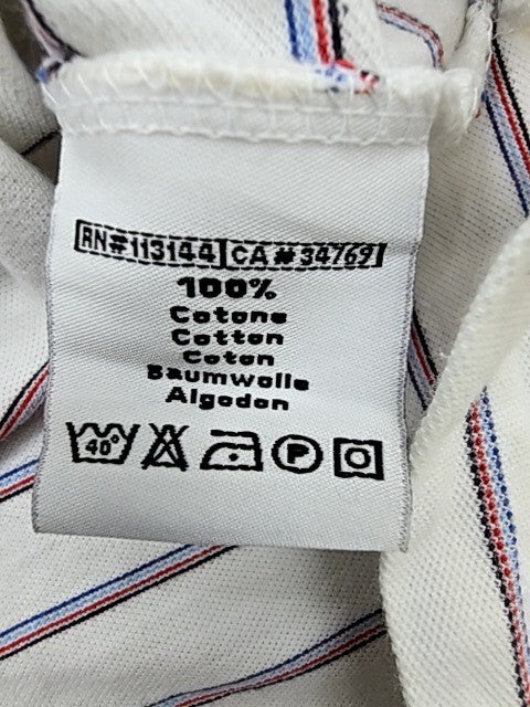 Robe Di Kappa Men's Polo Short Sleeve White Striped Cotton Medium