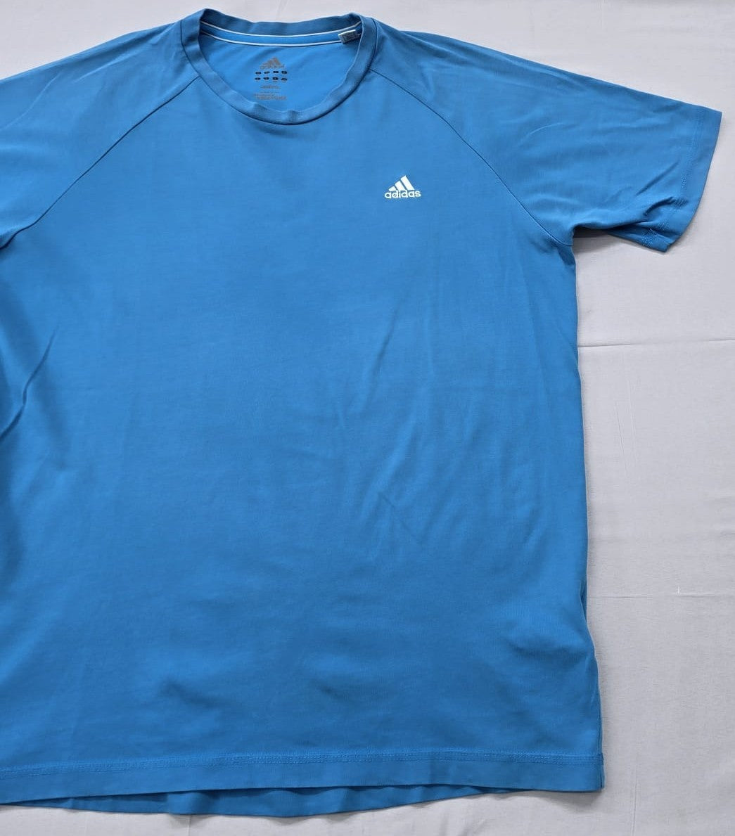 Adidas Men's Blue Performance T-Shirt Size L Short Sleeve Crewneck