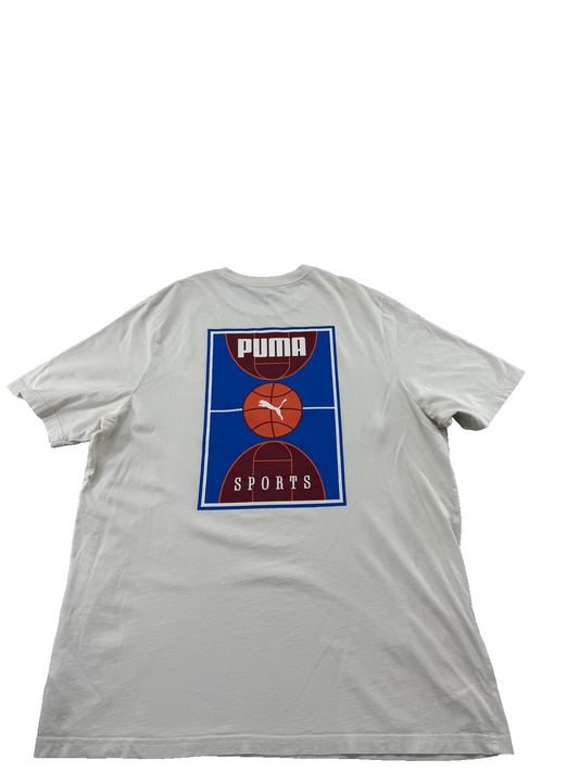 Puma Men's Gray T-Shirt – Size XL, Short Sleeve, Basketball