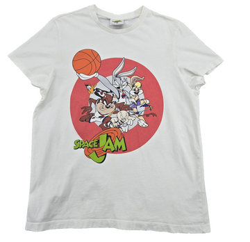 Primark Men's Space Jam Looney Tunes White Cotton M Short Sleeve T-Shirt