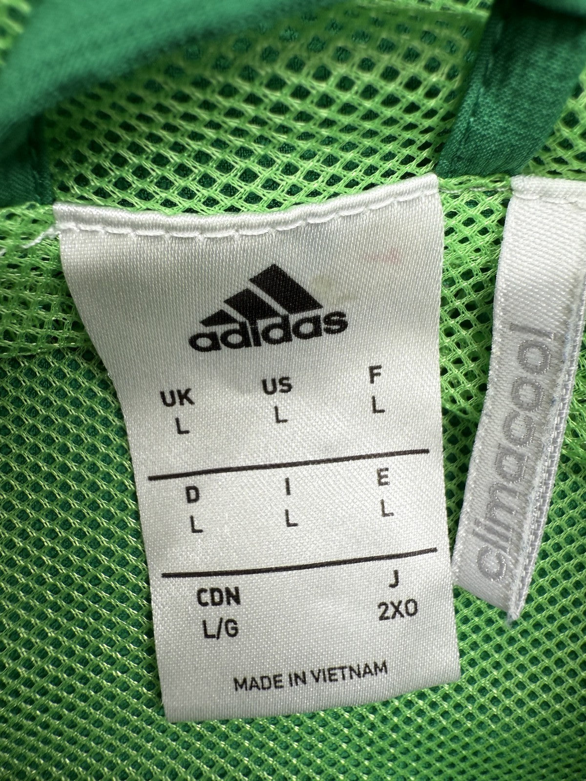 Adidas Men's Climacool Hooded Track Jacket Green L Polyester