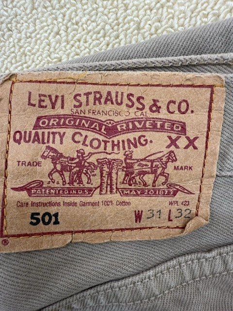 Levi's Men's Beige 501 Straight Jeans 31x33 Regular