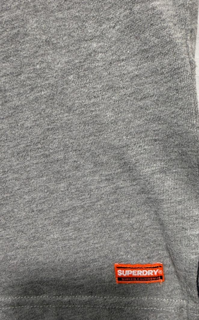 Superdry Men's Navy Gray Colorblock T-Shirt, Size L, Logo Casual Cotton Tee