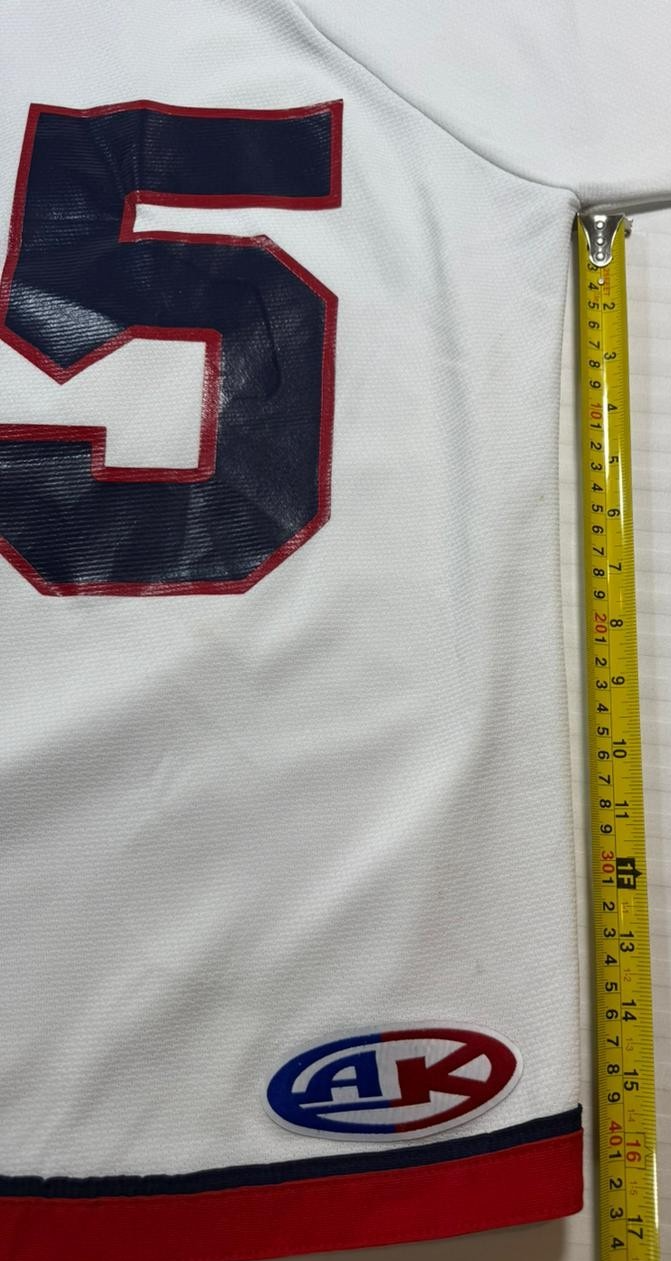 Ak Regents Transcona White Navy Red Hockey Jersey Number 35 Goalie Cut Men's XL
