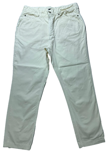 Burberry Men's Off-White Cotton Chino Pants Straight Leg 5-Pocket Casual