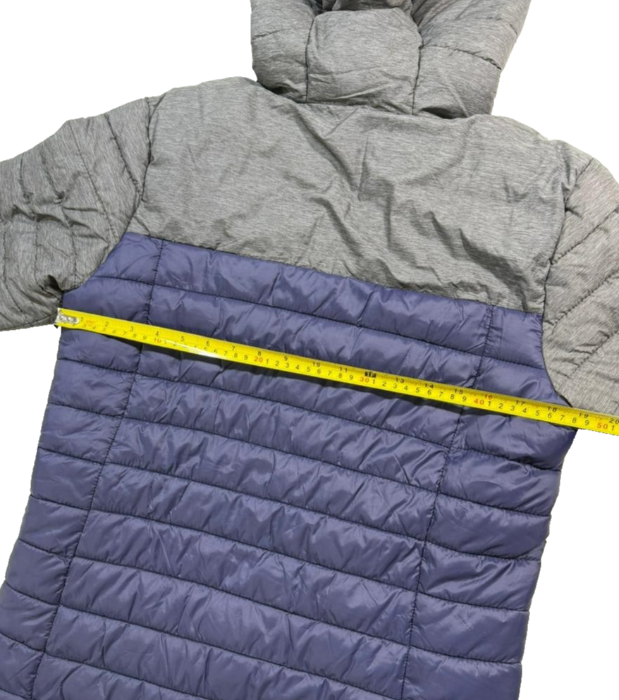 Kappa Gray Blue Puffer Jacket SICASAL Team Quilted Hooded Parka Size S