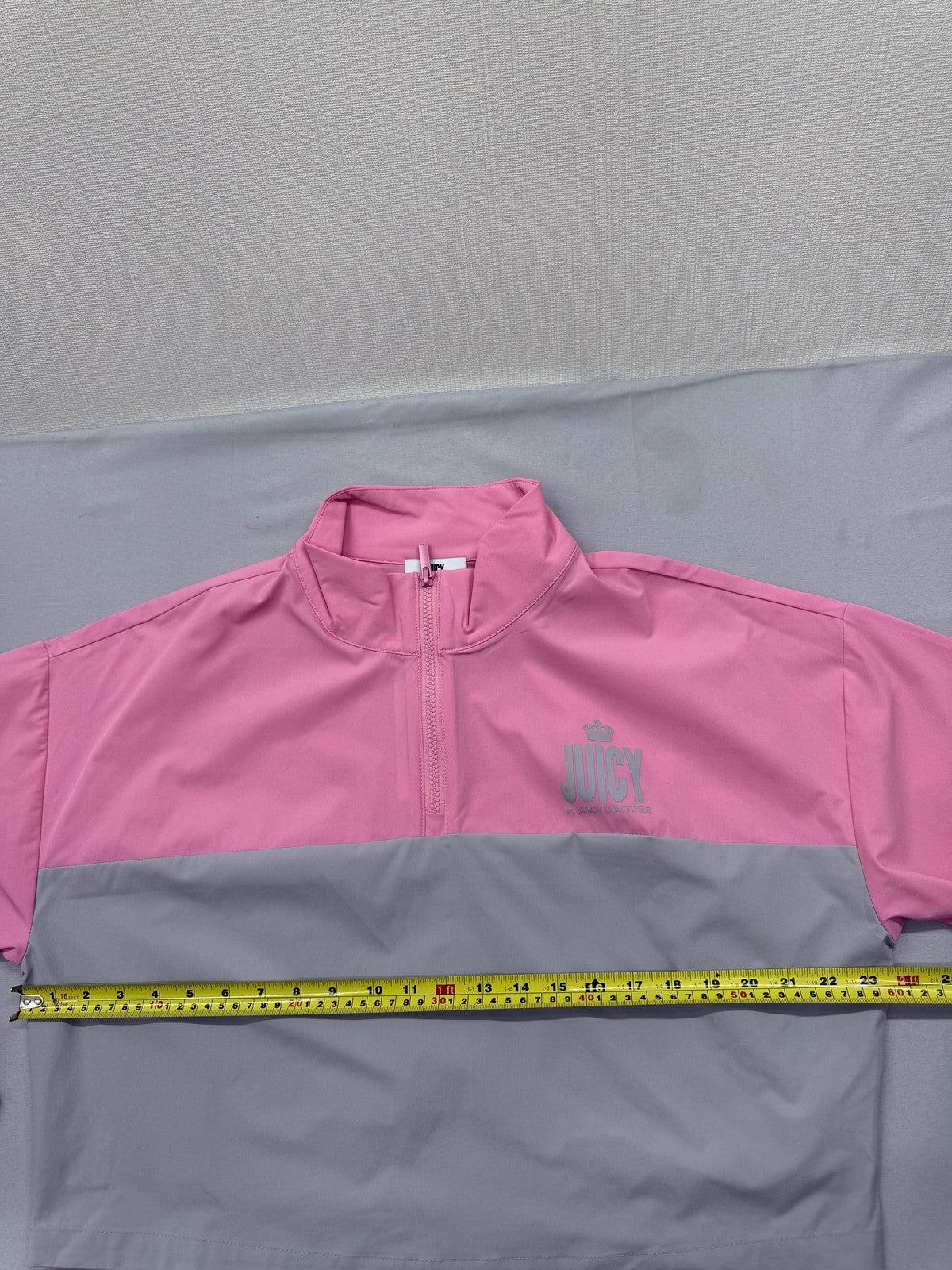 Juicy Women's Pink Gray Color Block Activewear Jacket Size L Zipper