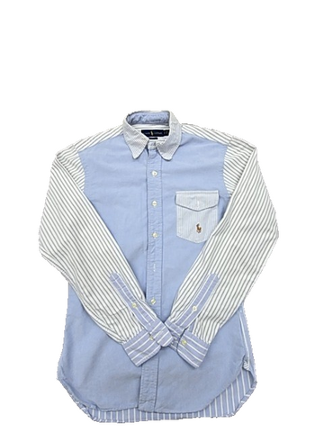 Ralph Lauren Men's Blue White Striped Slim Fit Button-Down Shirt S Polo