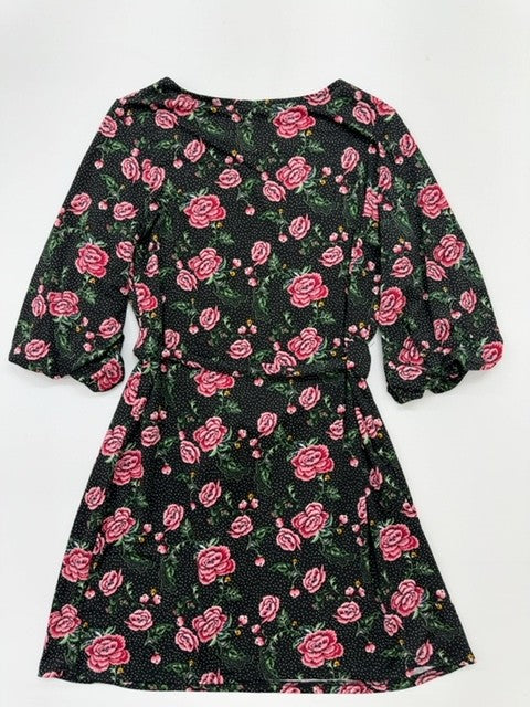 Roses Floral Girls Black Dress product image 2