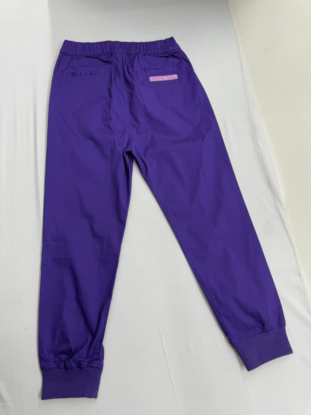Aape Purple Women's Sweatpants S Tapered Logo Ribbed 98%Cotton