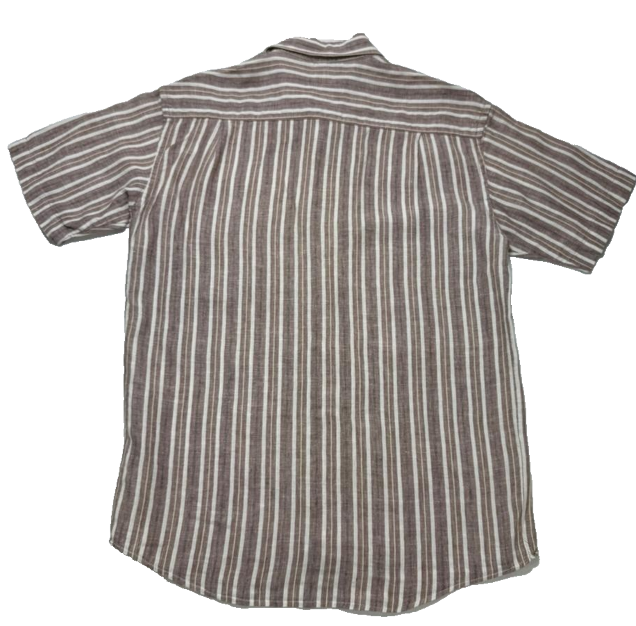 Mcneal Linen Shirt Men Stripe Short Sleeve | Size: L