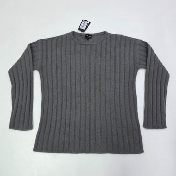Giorgio Armani Crew Neck Sweater Long Sleeves Grey Knitted 52 BNWT
