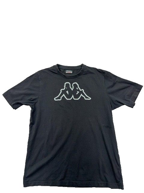 Kappa Men's Black Large Short Sleeve T-Shirt 100% Cotton Logo