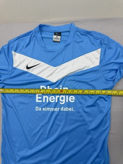 Nike RheinEnergie Blue Soccer Jersey L Dri-FIT Short Sleeve