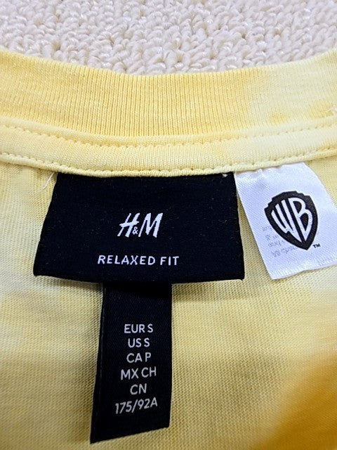 H&M Kids Tom & Jerry Light Yellow Cartoon T-Shirt S Relaxed Cotton