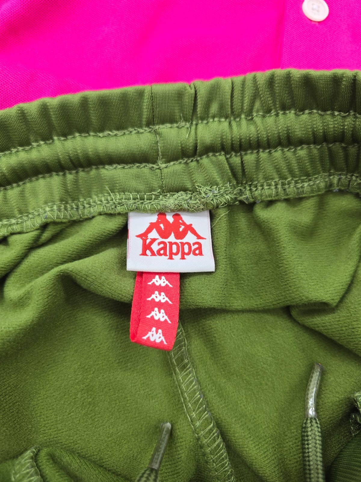 Kappa Green Track Pants Side Logo Tape Joggers Size M