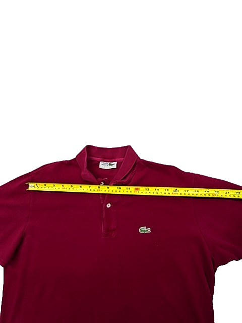 Lacoste L.12.12 Burgundy Cotton Polo Shirt Men Size 8 Classic Fit