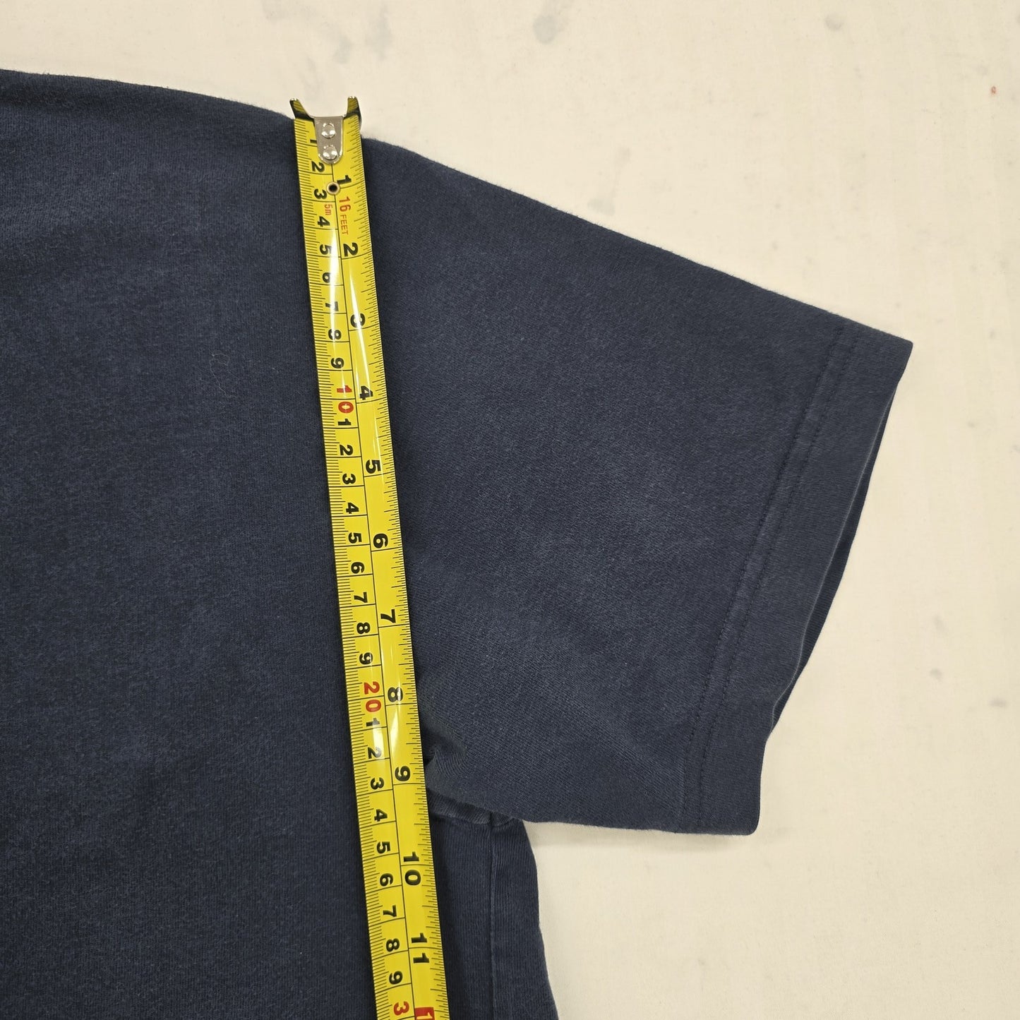 Champion Men's Navy Blue Iconic T-Shirt L Vintage USA Embroidered Logo