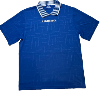 Vintage 90S Umbro Collared Jersey In Blue - Size L