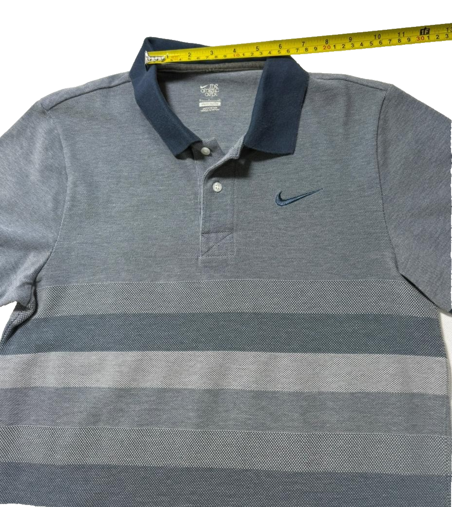Nike The Athletic Depr Stripe Collar Cotton T-Shirt | Size: S