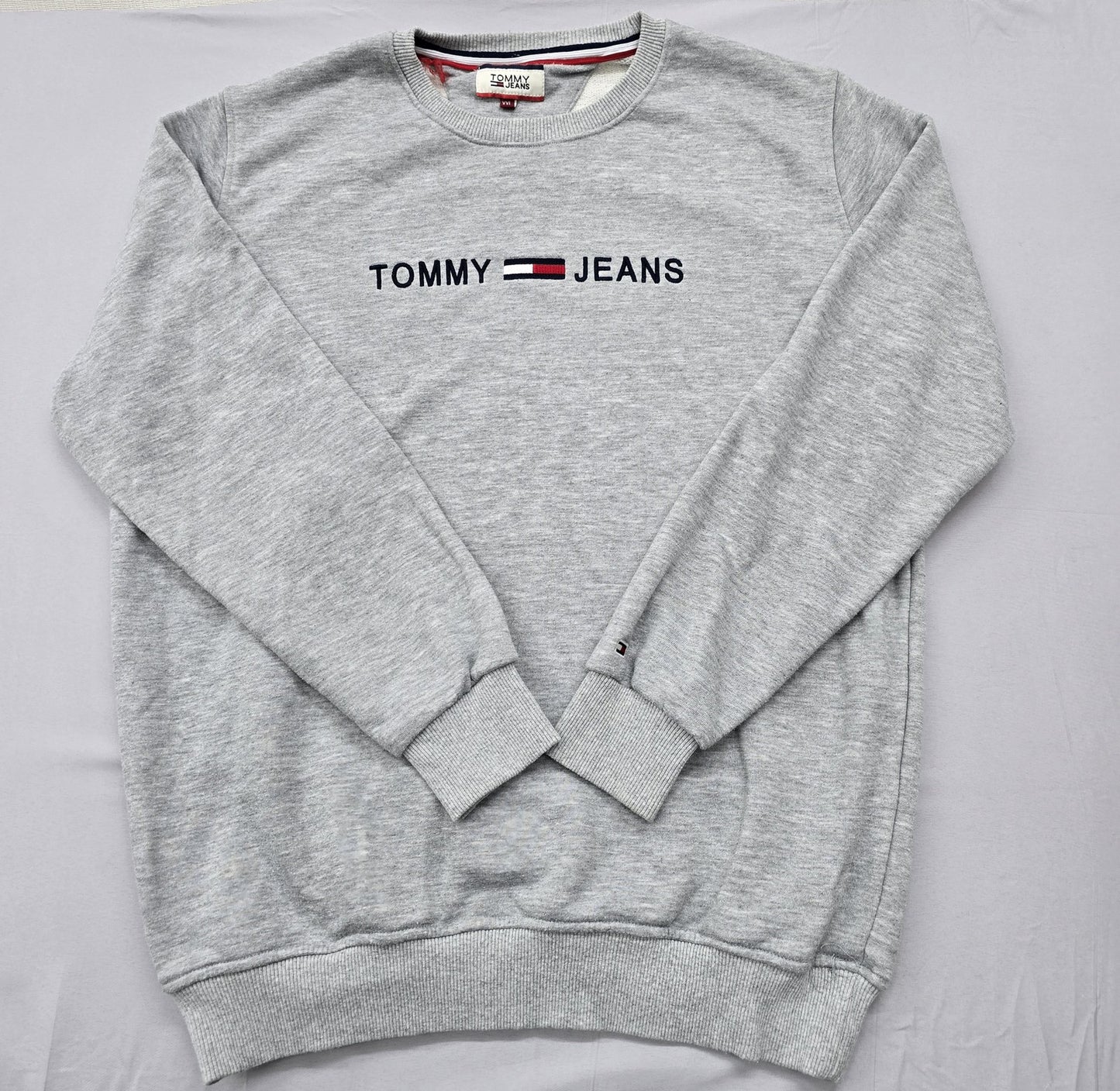 Tommy Jeans Women's Gray Crew Neck Sweatshirt XL 100% Cotton