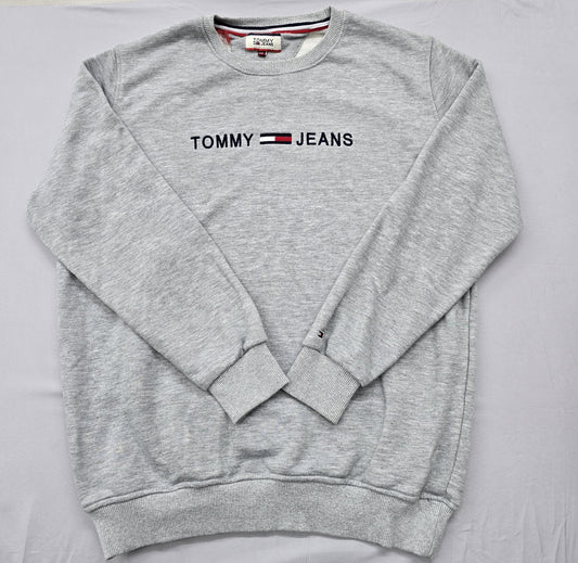 Tommy Jeans Women's Gray Sweatshirt – Size XL, Crew Neck, Cotton