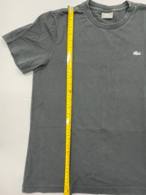 Lacoste Men's Grey Short Sleeve T-Shirt Embroidered Logo Crew Neck Regular
