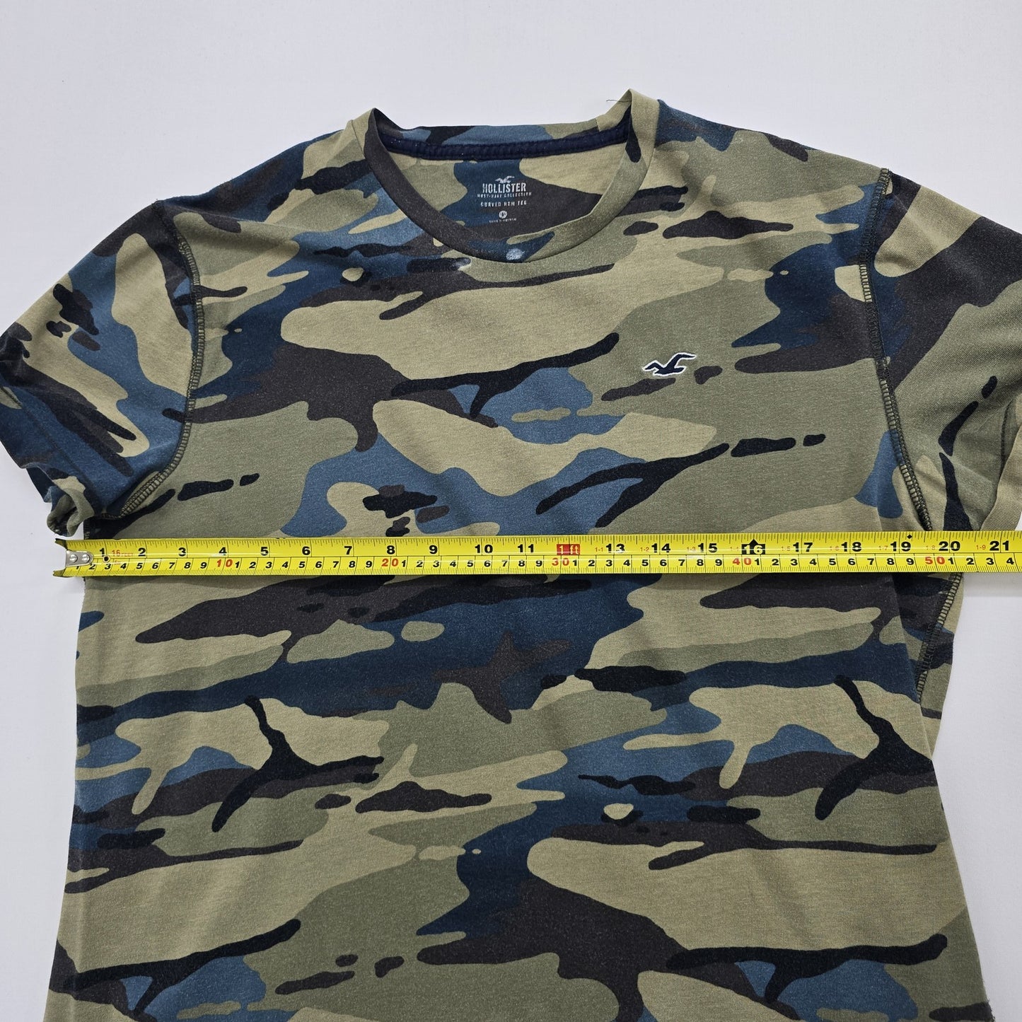Hollister Boys Camo Logo Green/Blue/Black 3T Cotton Tee Shirt
