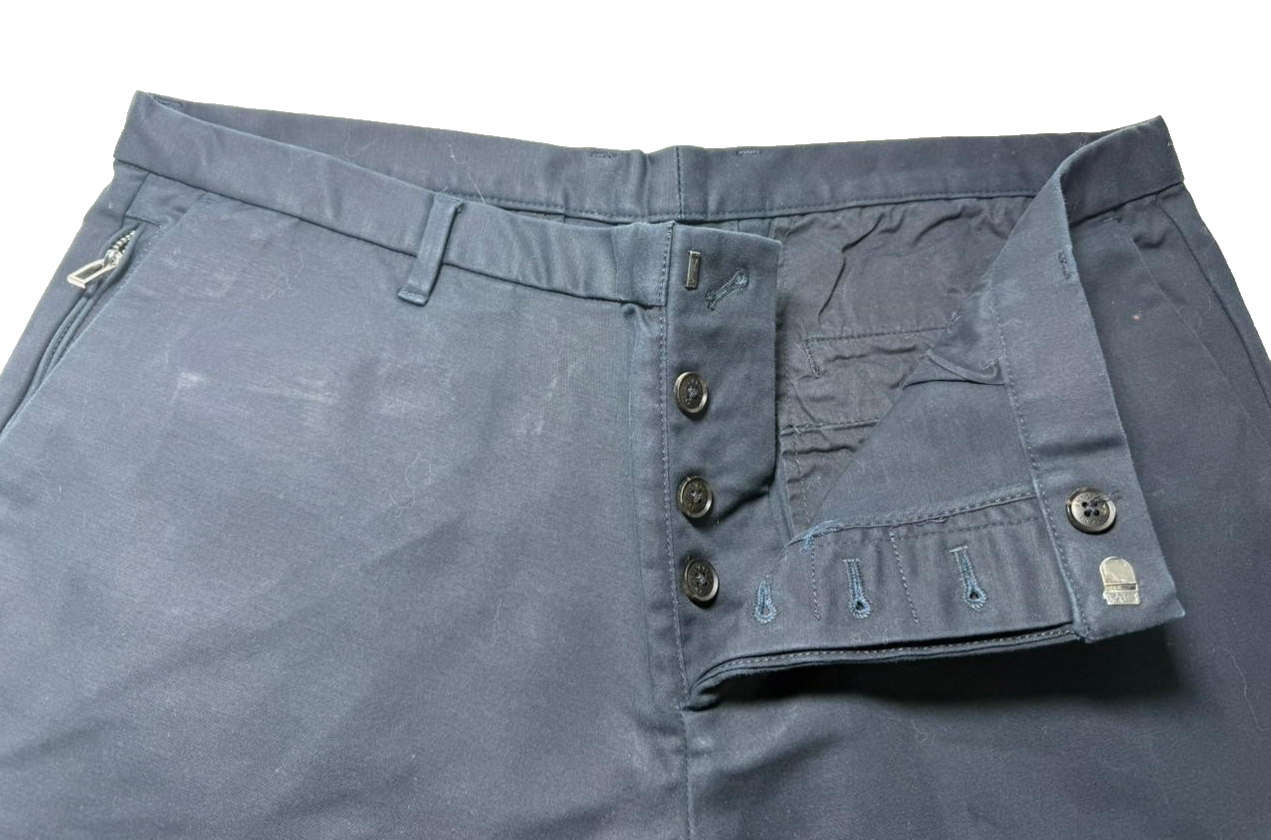 Emporio Armani Men's Navy Trousers Size 54 Tailored Luxury Pants