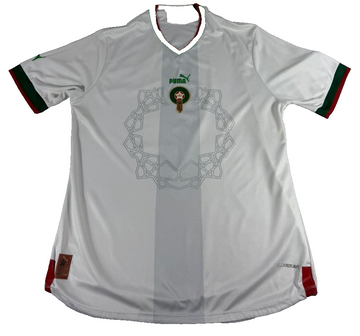 Puma Morocco National Team Football Jersey White Short Sleeve Men Large