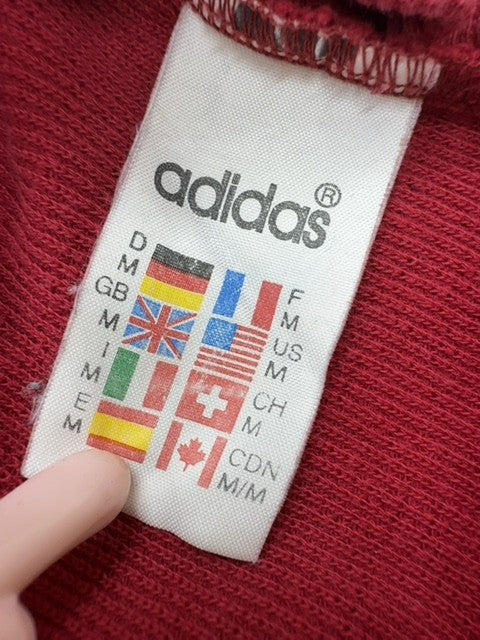 Adidas Unisex Kids Red Raglan Sweatshirt Size M Logo Graphic Pullover