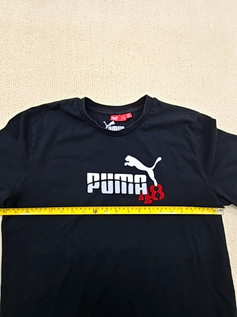 Puma Black Logo Crew Neck Tee Men's L Short Sleeve Turkey