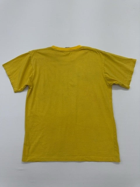 Crispiano Unisex Yellow Graphic T-Shirt Crew Neck Size M Regular Fit