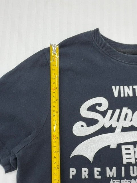 Superdry Men's Navy Vintage Logo T-Shirt Size L Premium Cotton