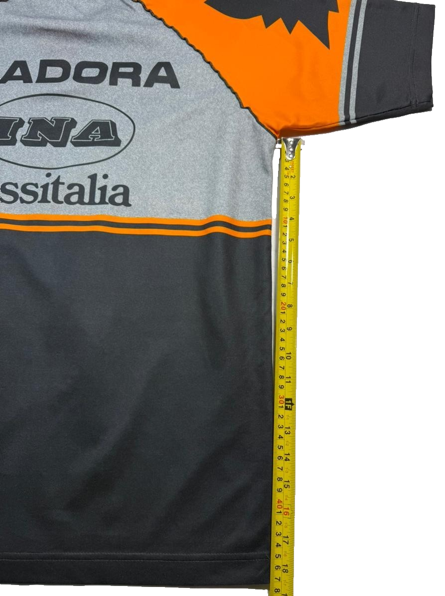 Diadora As Roma 1990S Grey Orange Training Shirt Ina Assitalia Logo L