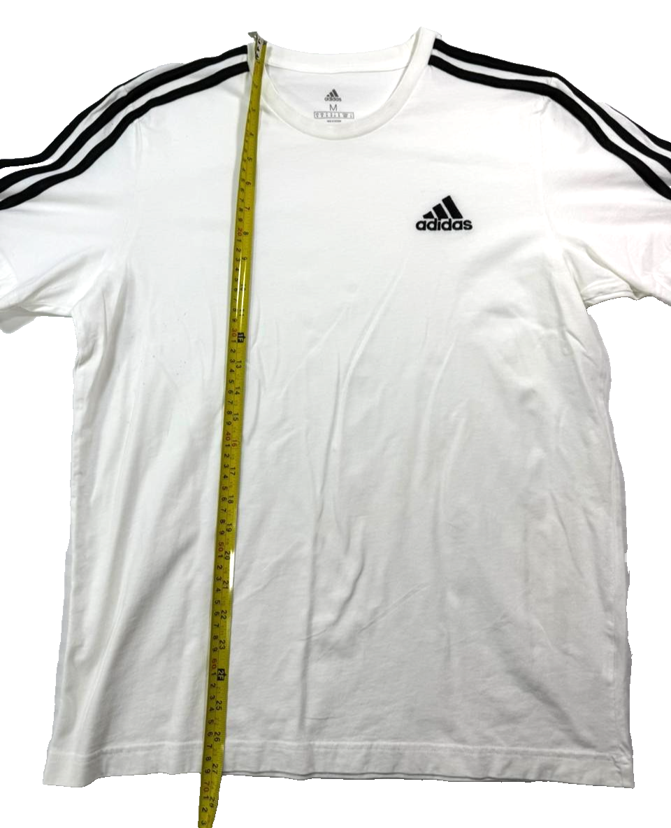 Adidas Essentials Men's Single Jersey 3-Stripes T-Shirt For In White - Size M