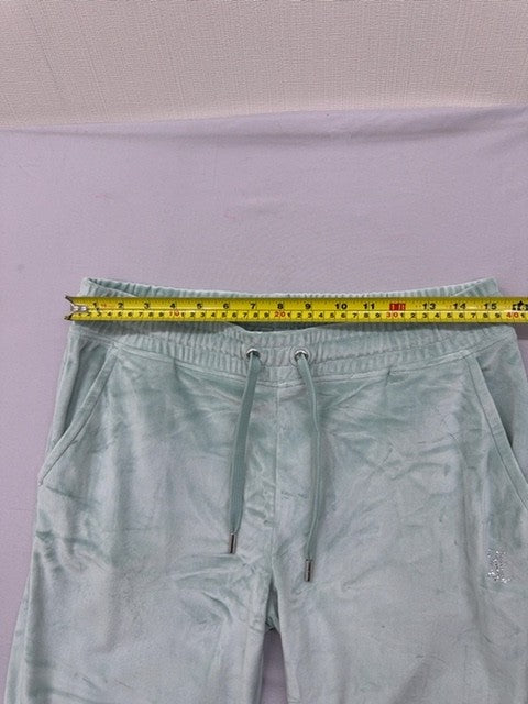 Juicy Couture Del Ray Chinois Green Velour Sweatpants M Straight Fit