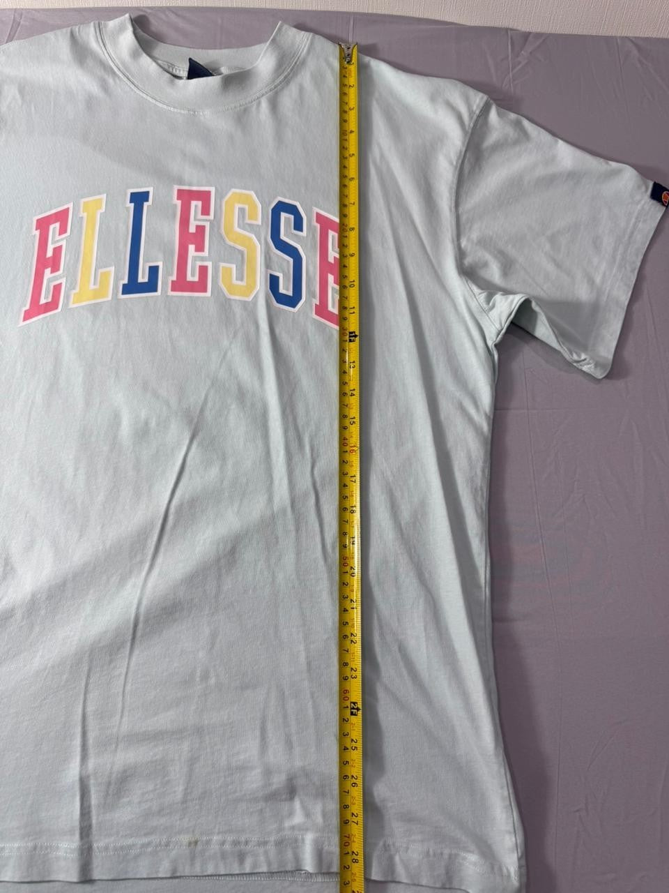 Ellesse Men's Graphic T-Shirt Light Blue Short Sleeve Logo Tee UK M