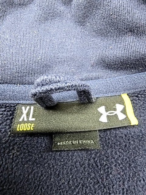 Under Armour Men's Navy Full Zip Fleece Jacket XL Loose Fit