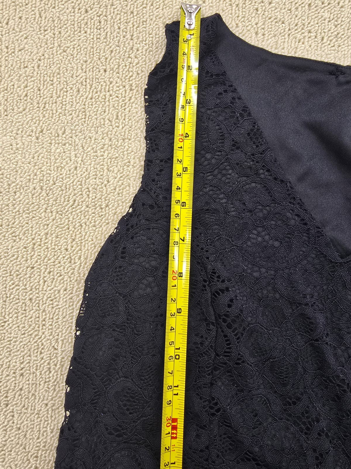 Anna Field Black Lace Cocktail Dress EU 42 Sleeveless V-Neck