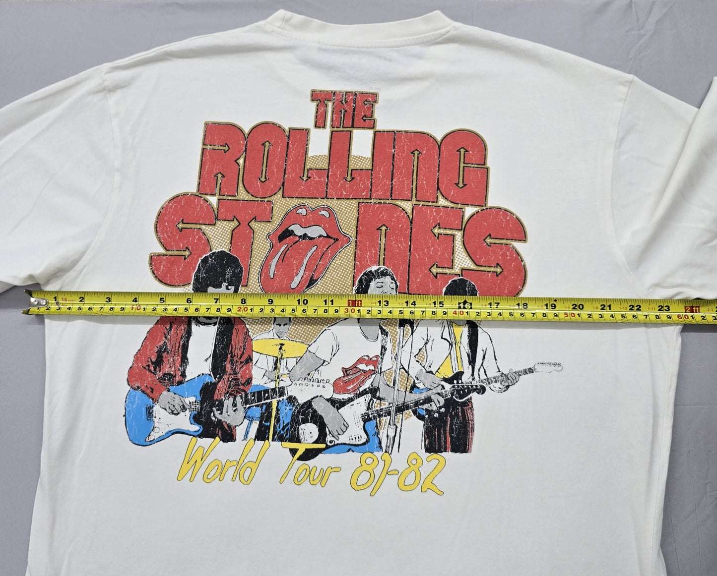 1981 Rolling Stones Vintage White Cotton T-Shirt Med M Men's